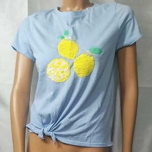 Wonder Nation Blue Tie Front‎ Relaxed T-Shirt